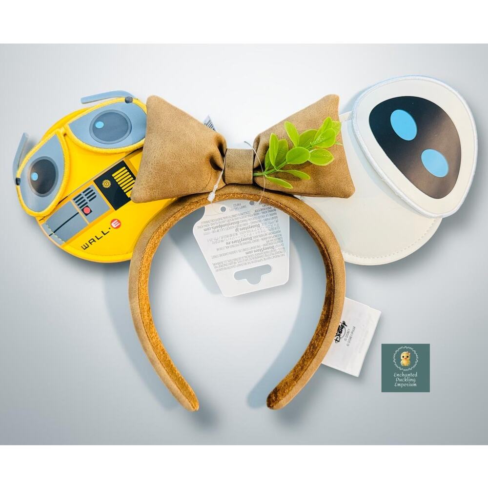 Disney D23 2026 WALL-E & EVE Ear Headband Pixar Plant Bow Ears NWT